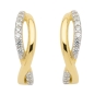 Preview: Creole 14,7x3,2mm bicolor Zirkonia 14Kt 585 GOLD