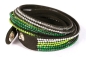 Preview: Armband schwarzes Velourleder Kristall Peridot-Crystal