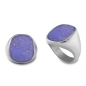 Preview: Siegelring antike Platte Lapis Lazuli 19x17mm 925 Silber