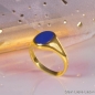 Preview: Siegelring ovale Platte Lapis Lazuli 10,5x9mm 585 Gold