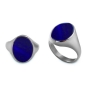 Preview: Siegelring ovale Platte Lapis Lazuli 17x13mm 925 Silber