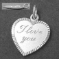 Preview: Anhänger 20x17mm Herz mit Gravur -I love you- Silber 925