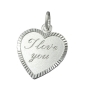 Preview: Anhänger 20x17mm Herz mit Gravur -I love you- Silber 925