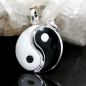 Preview: Anhänger Yin Yang 16mm schwarz weiß lackiert Silber 925