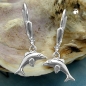 Preview: Ohrbrisur Ohrhänger Ohrringe 25x7mm Delfin rechts-links glänzend Silber 925