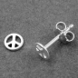 Preview: Ohrstecker Ohrring 4,5mm Peace/Friedens-Symbol Silber 925