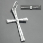 Preview: Anhänger 24x14mm Kreuz glänzend geringelte Enden Silber 925