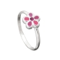 Preview: Ring Kinderring mit Blume pink Silber 925 Ringgröße 46