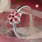 Preview: Ring Kinderring mit Blume rot Silber 925 Ringgröße 46