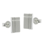 Preview: Ohrstecker Ohrring 8x6mm Viereck mit Kreuz matt diamantiert Silber 925