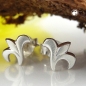Preview: Ohrstecker Ohrring 7x6mm kleine Blüte mattiert Silber 925