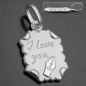 Preview: Anhänger 22x15mm Brief -I love you- Silber 925