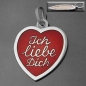 Preview: Anhänger 17x16mm Herz rot lackiert - Ich liebe Dich- Silber 925