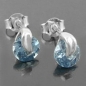 Preview: Ohrstecker Ohrring 7x6mm synthetischer Aquamarin Silber 925