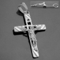 Preview: Anhänger 35x22mm Kreuz mit Jesus matt-glänzend Silber 925