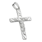 Preview: Anhänger 35x22mm Kreuz mit Jesus matt-glänzend Silber 925