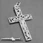 Preview: Anhänger 33x20mm Kreuz mit Jesus glänzend Silber, 925