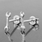 Preview: Ohrstecker Ohrring 8,6x2,5mm Schraubenschlüssel Silber 925