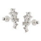 Preview: Ohrstecker Ohrring 13x6mm Blume mit Zirkonias Silber 925