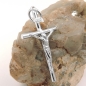 Preview: Anhänger 32x18mm Kreuz mit Jesus glänzend Silber 925