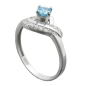 Preview: Ring 10mm Zirkonias aqua und weiß glänzend rhodiniert Silber 925 Ringgröße 58