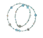 Preview: Collier Kette Blau Weiss Klar 43cm