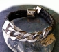 Preview: Armband Leder braun Edelstahl Panzerkette 21cm