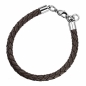 Preview: Armband Leder braun Edelstahl 20cm