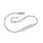 Preview: Schildarmband für Kinder 3,1mm Figarokette Gravurplatte Silber 925 16cm
