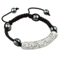 Preview: Shamballa Armband Schild mit Kristallen und Hämatit