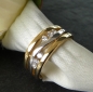 Preview: Damenring bicolor mit 6 Zirkonia 333 GOLD