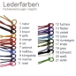 Preview: Lederband 1,3mm 3-reihig 21 Farben mit 925 Silber Bajonett