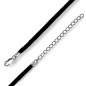 Preview: Lederband Collier velour schwarz 3mm 45+5cm