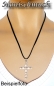 Preview: Lederband Collier velour schwarz 3mm 45+5cm