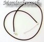 Preview: Lederband Collier Leder braun 2mm 45+5cm