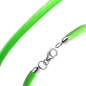 Preview: Lederbänder Colliers Armbänder Kalbsleder 4mm neon mit Karabiner