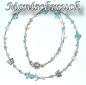 Preview: Collier Kette Blau Weiss Klar 43cm