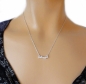 Preview: Collier Kette mit Anhänger 5 Zirkonia Silber 925 41cm