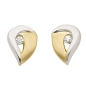 Preview: Ohrstecker bicolor Zirkonia 8Kt 333 GOLD