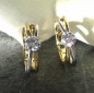 Preview: Creole 13,4x3mm Zirkonia bicolor 8Kt 333 GOLD WEISSGOLD