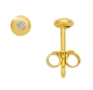 Preview: Stecker 4mm mit Diamant 14Kt GOLD