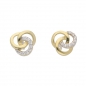 Preview: Ohrstecker 3 Ringe bicolor Zirkonia 14Kt 585 GOLD