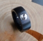 Preview: Ring aus Edelstahl black 10mm mit Zirkonia kristall