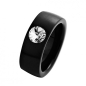 Preview: Ring aus Edelstahl black 10mm mit Zirkonia kristall