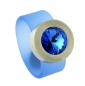 Preview: Edelstahl PVC Ring blau mit Kristall Steine nach Wahl