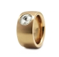 Preview: Ring aus Edelstahl rose 11 mm mit Kristall Steine nach Wahl