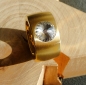 Preview: Ring aus Edelstahl vergoldet 14 mm mit Kristall Steinen nach Wahl