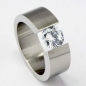 Preview: Ring Edelstahl mit Zirkonia 7mm