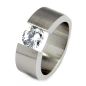 Preview: Ring Edelstahl mit Zirkonia 7mm