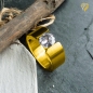 Preview: Ring Edelstahl vergoldet mit Zirkonia 7mm